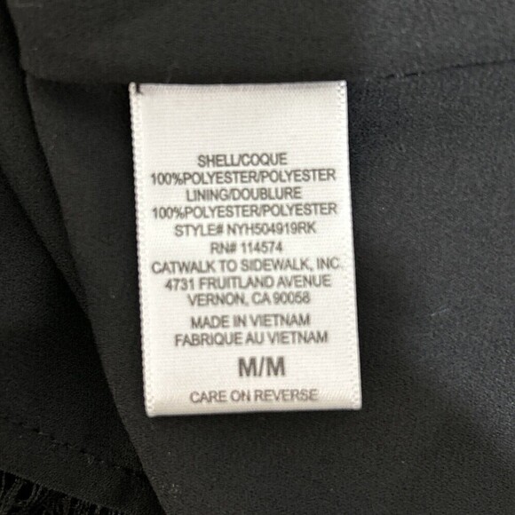 Ro & De Black Lace Cold Shoulder Blouse Size Medium - Picture 5 of 12